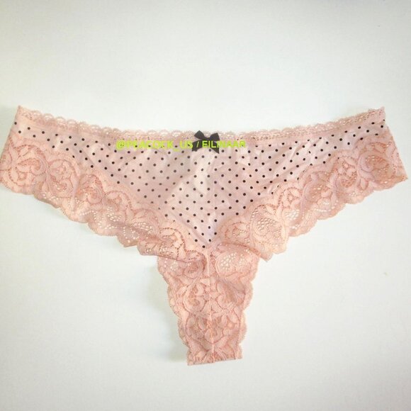 38DD/XL Victoria's Secret Body by Victoria Lined Demi Bra Set Thong Peach Dot - Picture 4 of 8